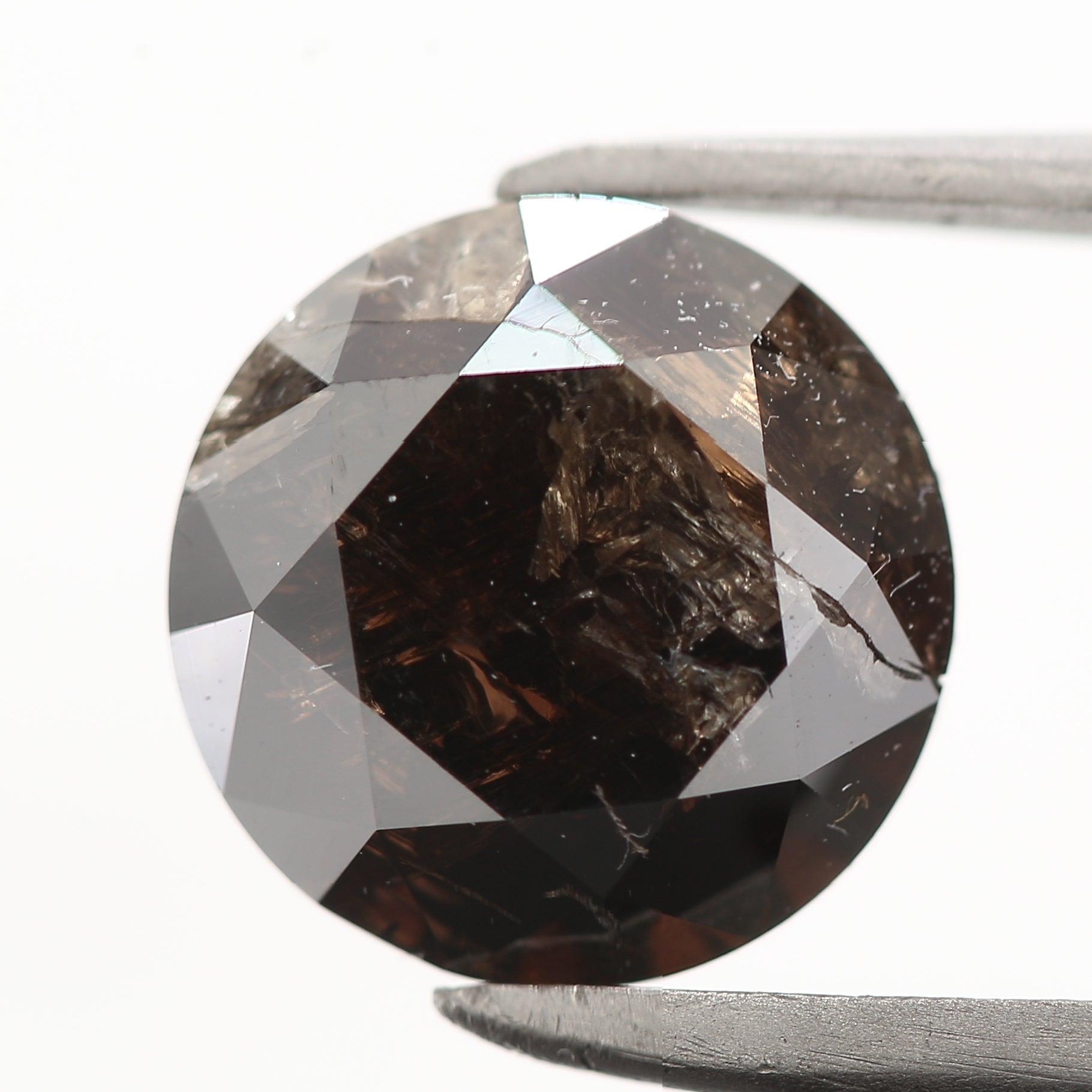 2.48 Carat Fancy Dark Brown Round Cut Natural Loose Diamond